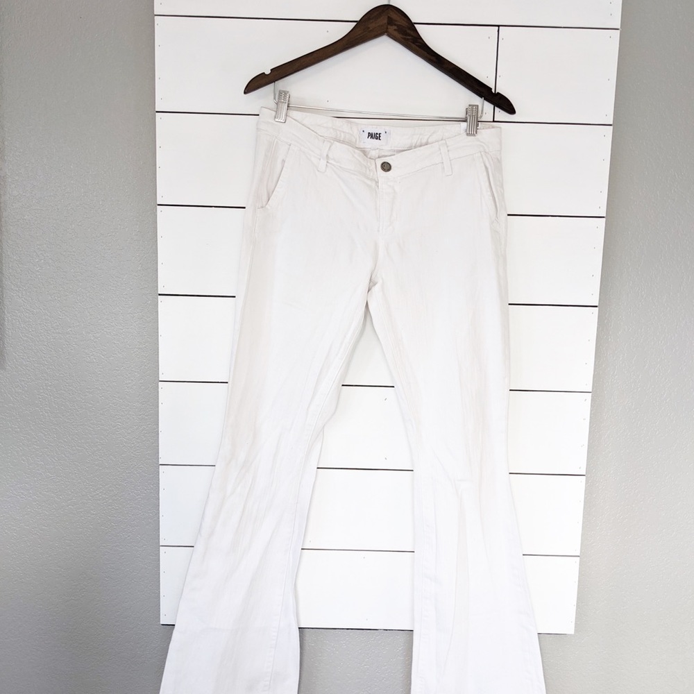 Paige Jeans - Size 32 White Wide Leg Flare Jeans